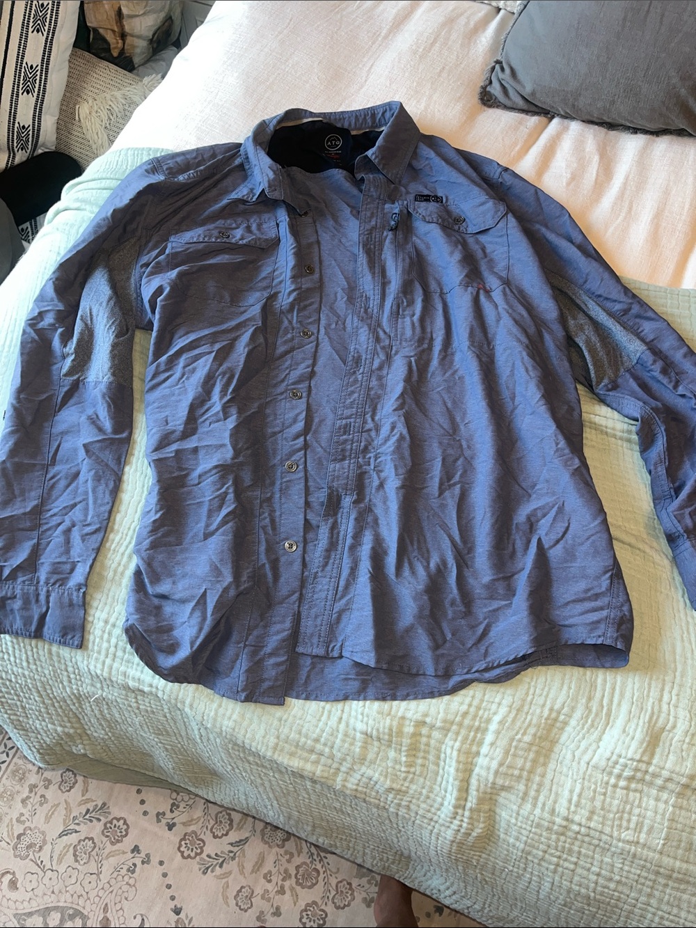 Wrangler Men's Blue Lightweight Button-Up Shirt Jacket